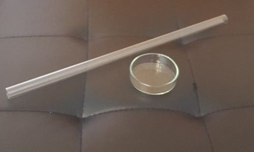 Futterrohr aus Glas 10/12mm - L: ca. 300mm + 5cm Futterschale Garnelenfutter