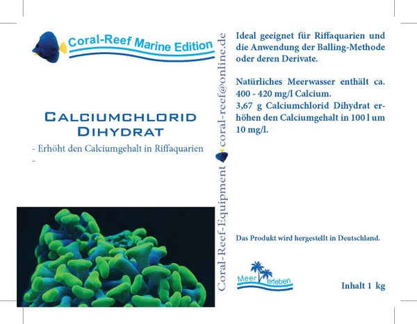 Coral Reef Calciumchlorid - 1kg Beutel zur Erhöhung des Calciumwertes
