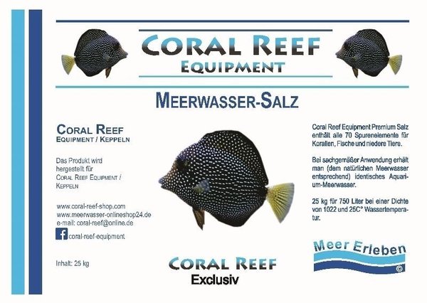Coral Reef Exclusiv Natursalz 25kg Karton - für Idealwerte in Korallenaquarien