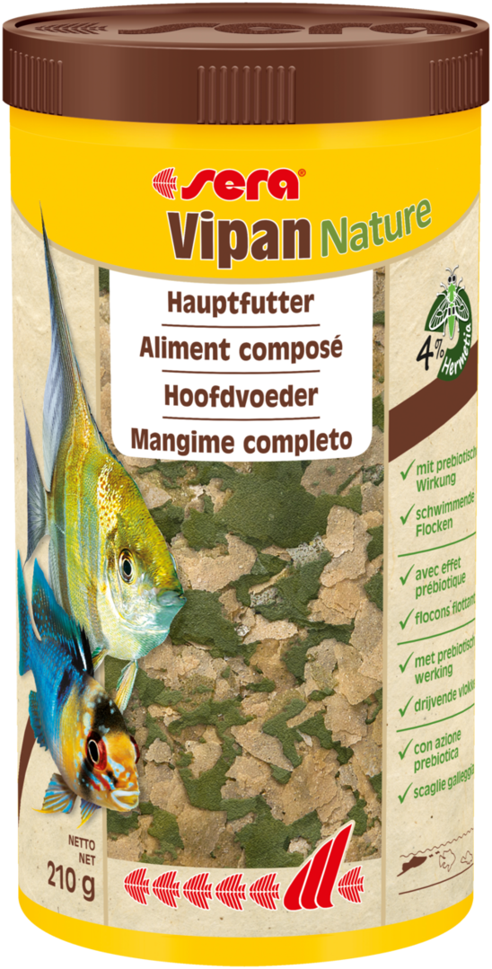 Sera Vipan Nature 1000ml - Hauptfutter für alle Zierfische Flockenfutter Aquarium
