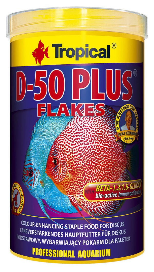 Tropical D-50 Plus Flakes - proteinreiches Alleinfutter für Diskus 1000ml