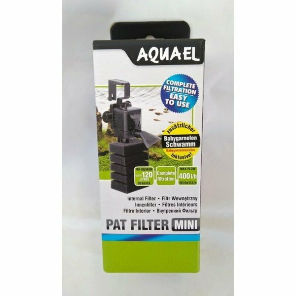 Aquael Pat mini Innenfilter bis 120L Aquarium + extra Babygarnelenschwamm Filter