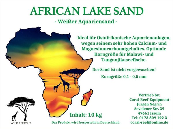 Coral Reef African Lake Sand weiß 0,1-0,5mm - für Ostafrikanische Barsche 10kg