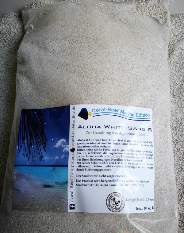 Coral Reef Aloha White Sand S 0,5-2,5mm weißer Aquariensand für Meerwasser 10kg